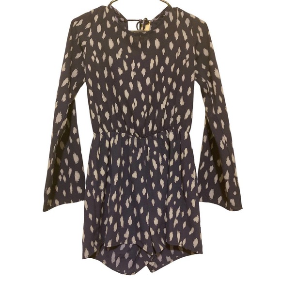 Pants - Millibon Long Sleeve Boho Shorts Romper - Size Small